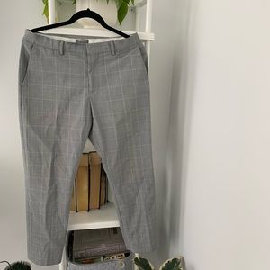 Forever 21 Gray Plaid Cropped Trousers